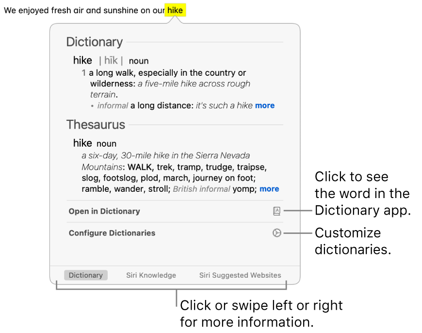 search for a specific word in highlited text on mac